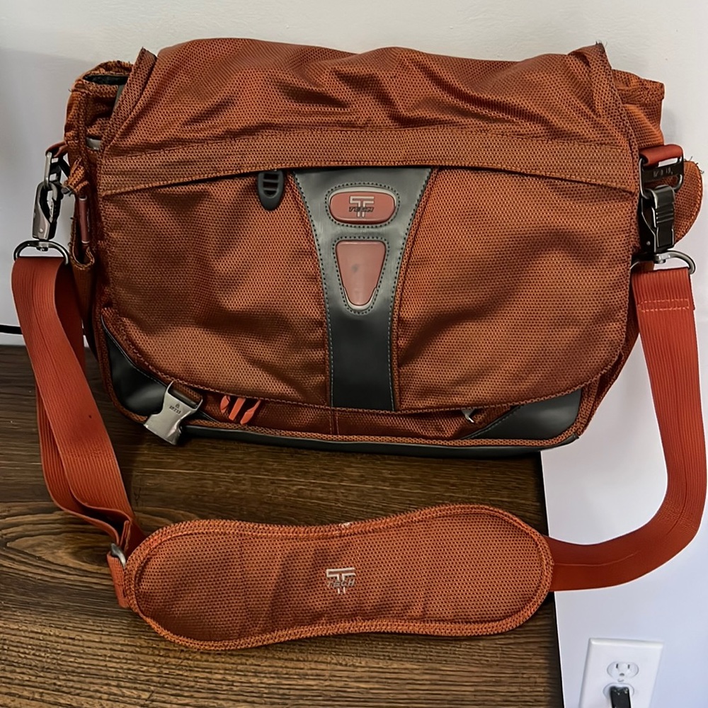 Tumi Cross Body Bookbag - Burnt Orange